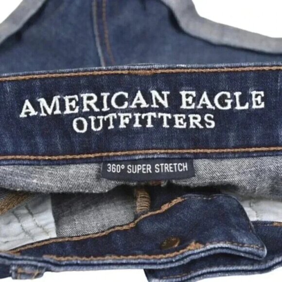 American Eagle Hi-Rise Shortie Jean Shorts Dark Wash AEO Denim Size 0 - Picture 5 of 10